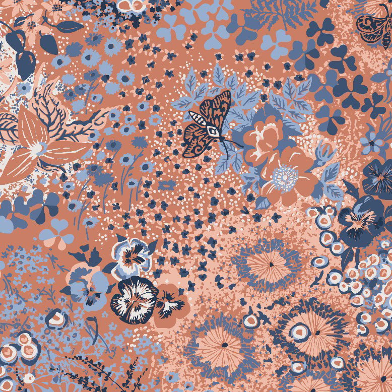 Megaflora in Tomato Palette Textile
