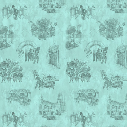 New Orleans Toile: Backstreets in Patina