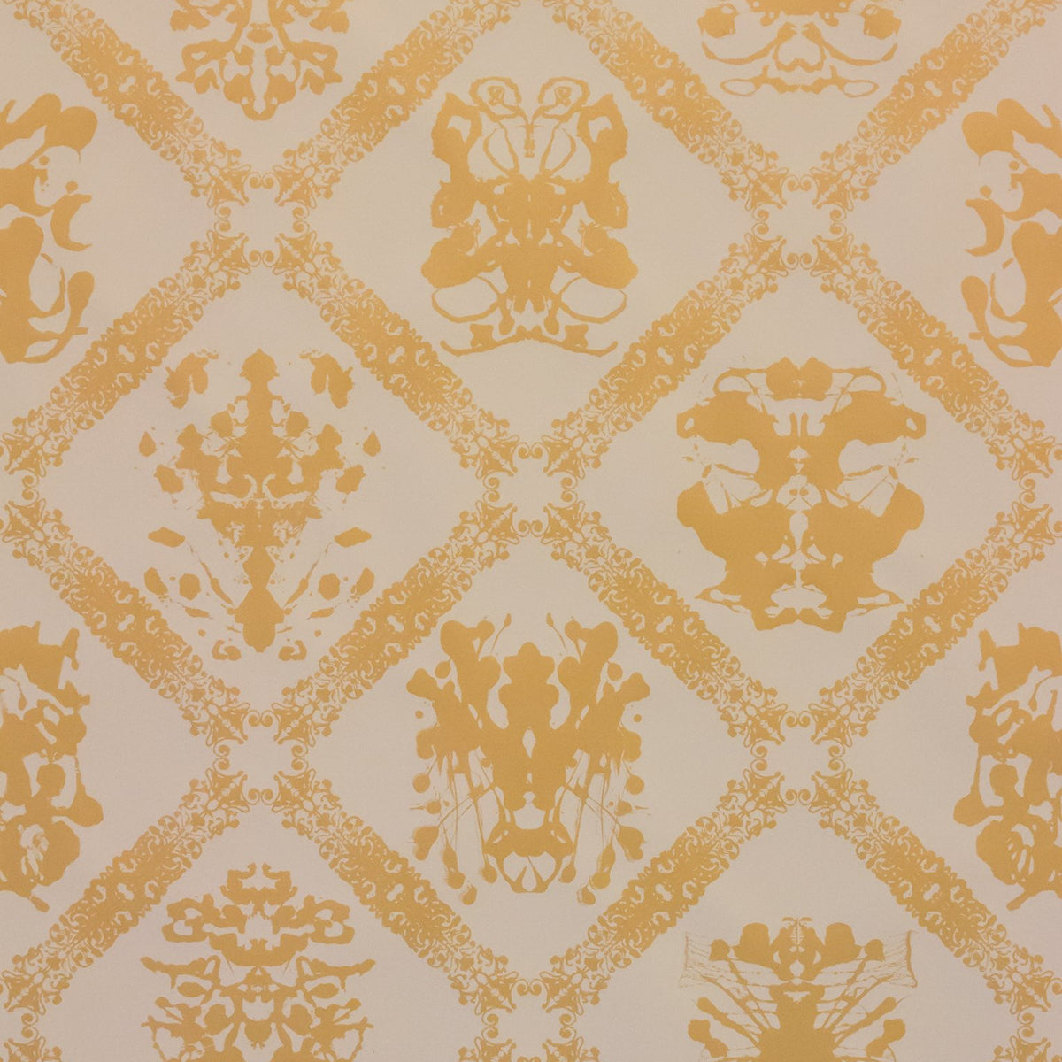 Rorschach in Golden Peach on Linen