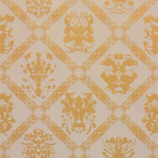 Rorschach in Golden Peach on Linen