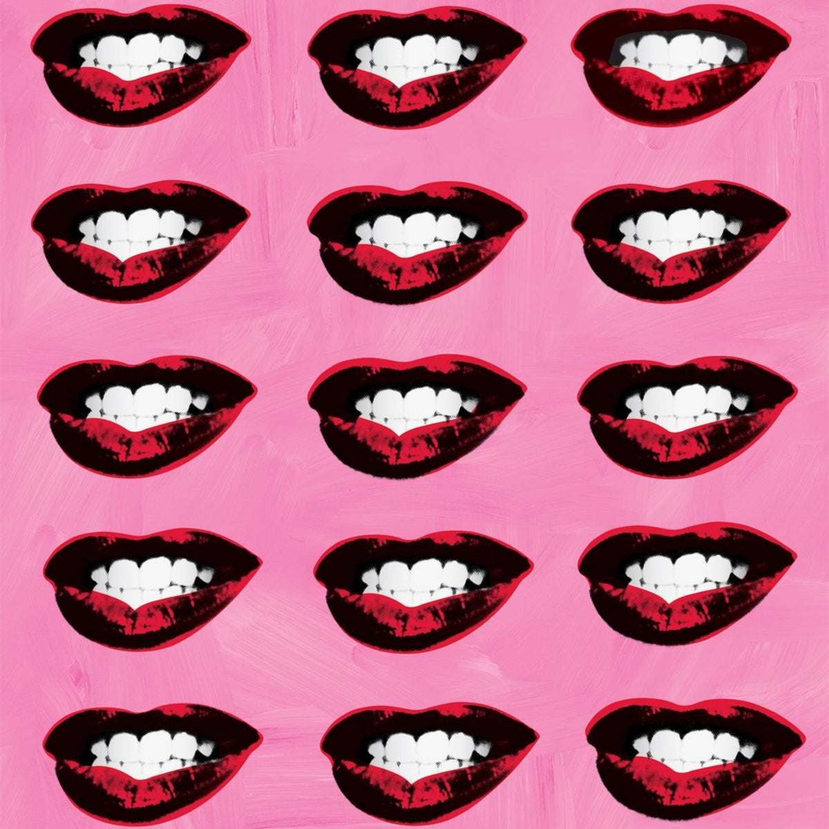 Marilyn's Lips in Pink Brushstrokes