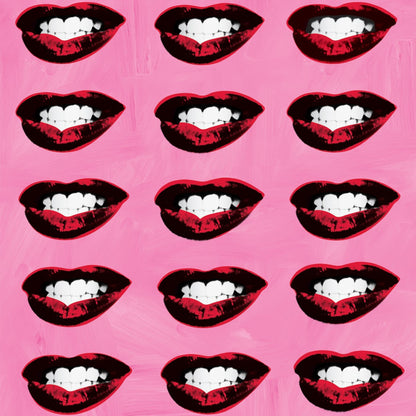 Marilyn's Lips in Pink Brushstrokes