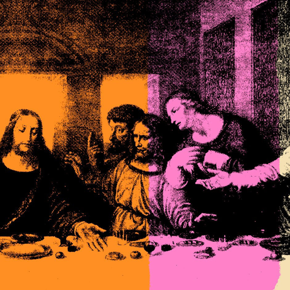 The Last Supper Mural in Color Block Pop