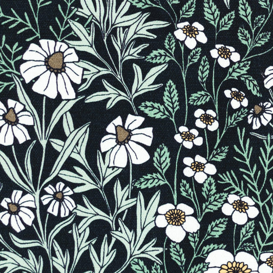 Feverfew in Midnight Textile