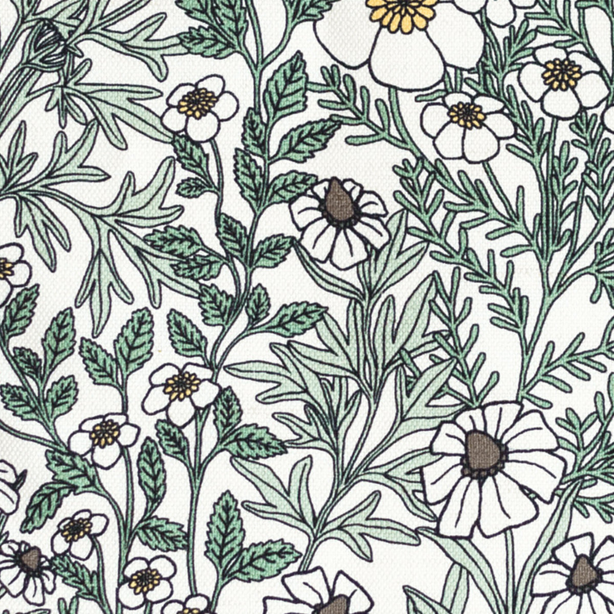 Feverfew in Moss Textile