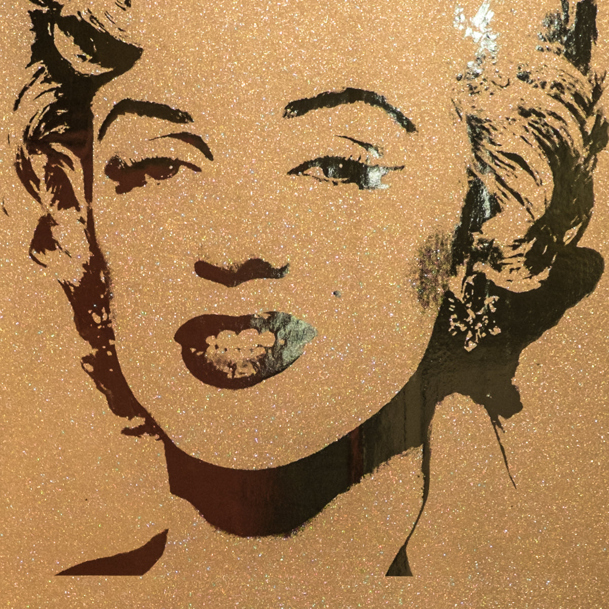 Marilyn Monoprint in Gold Diamond Dust on Bright Gold