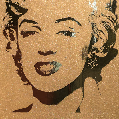 Marilyn Monoprint in Gold Diamond Dust on Bright Gold