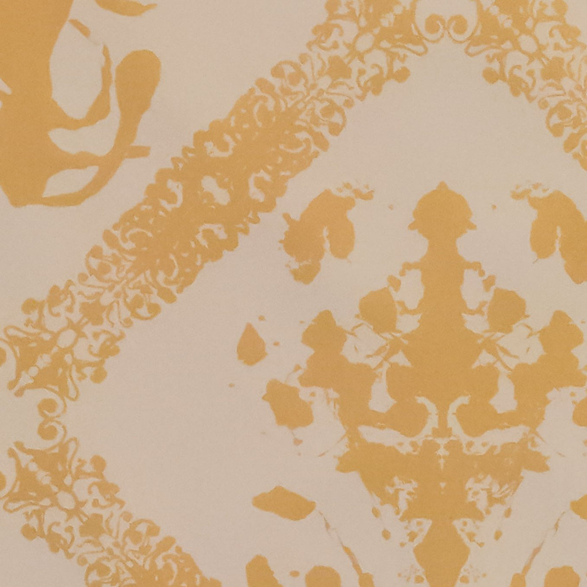 Rorschach in Golden Peach on Linen