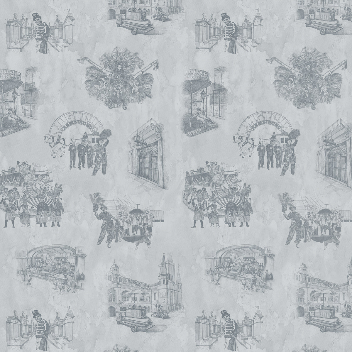 New Orleans Toile: Backstreets in Gris Gris