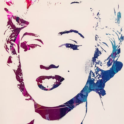 Marilyn Monoprint in White on Chrome