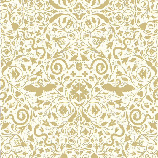 Secret Garden in Pearl Gold on Linen