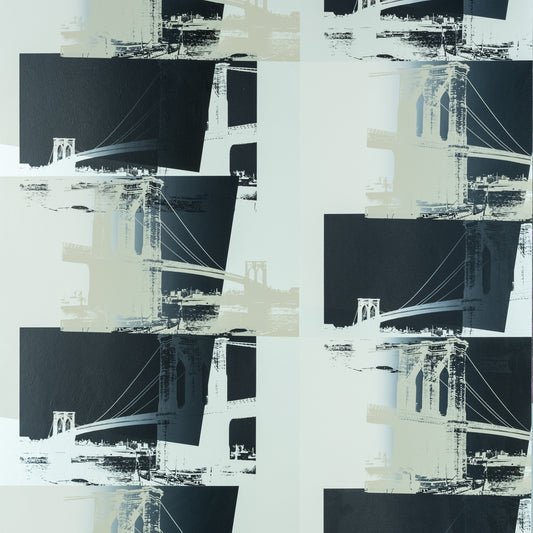 Warhol Brooklyn Bridge in Black and White on Mica