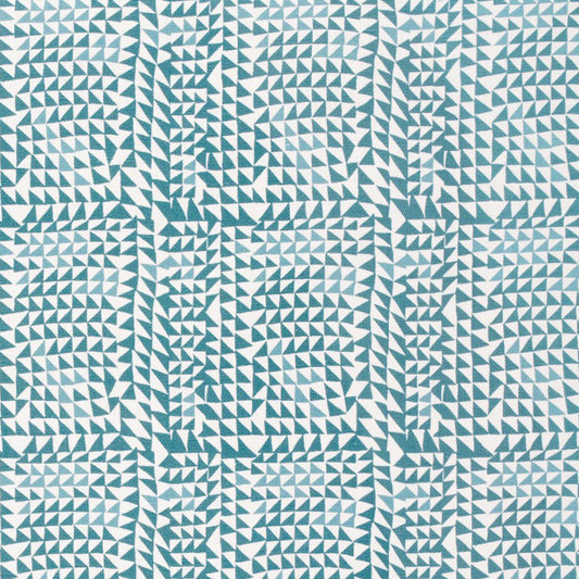 Staggered Triangles in Misty Blue Textile