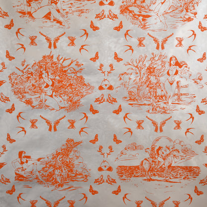 Sassy Toile in Sweet Potato on Silver