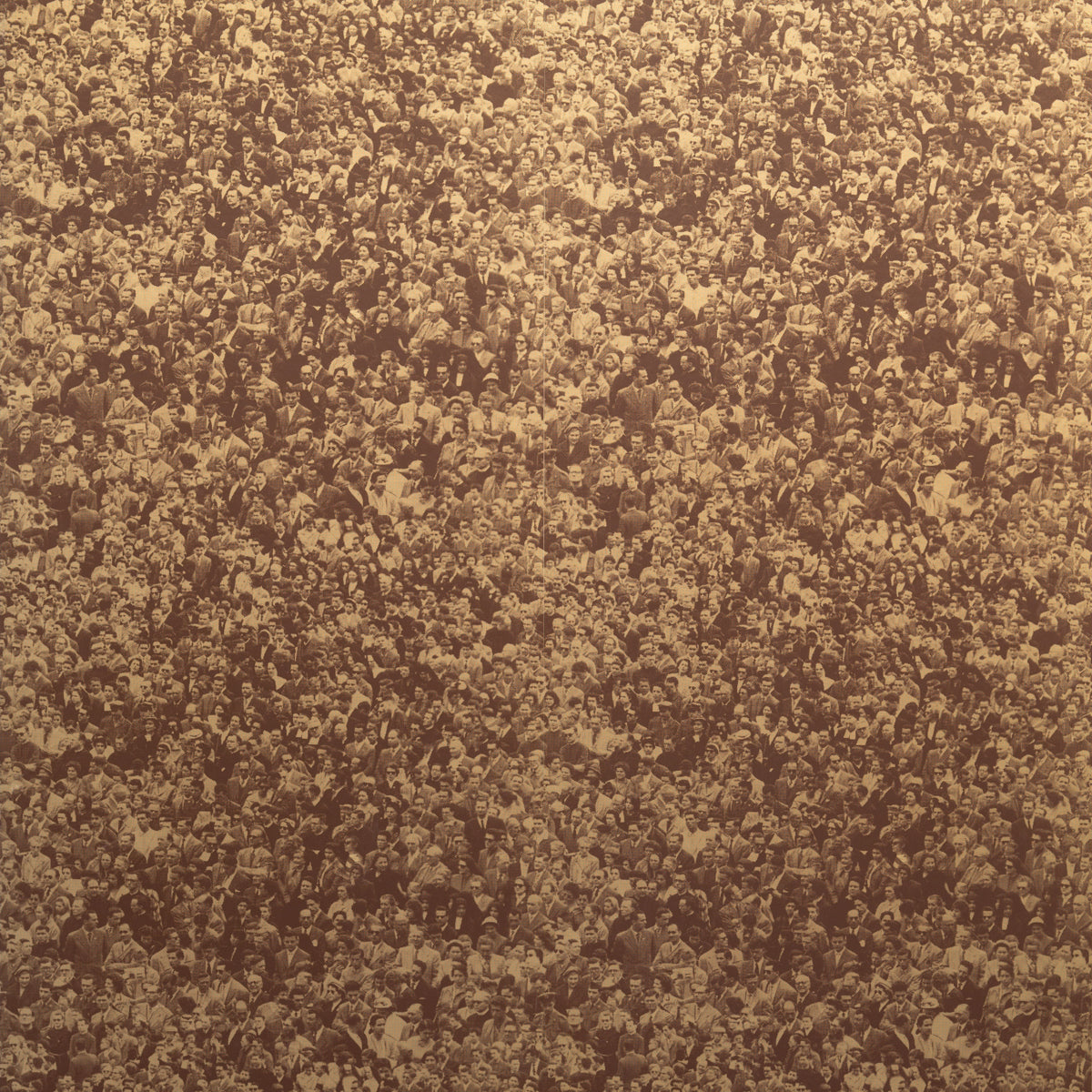 Crowd (Where's Warhol) in Sepia on Matte Gold