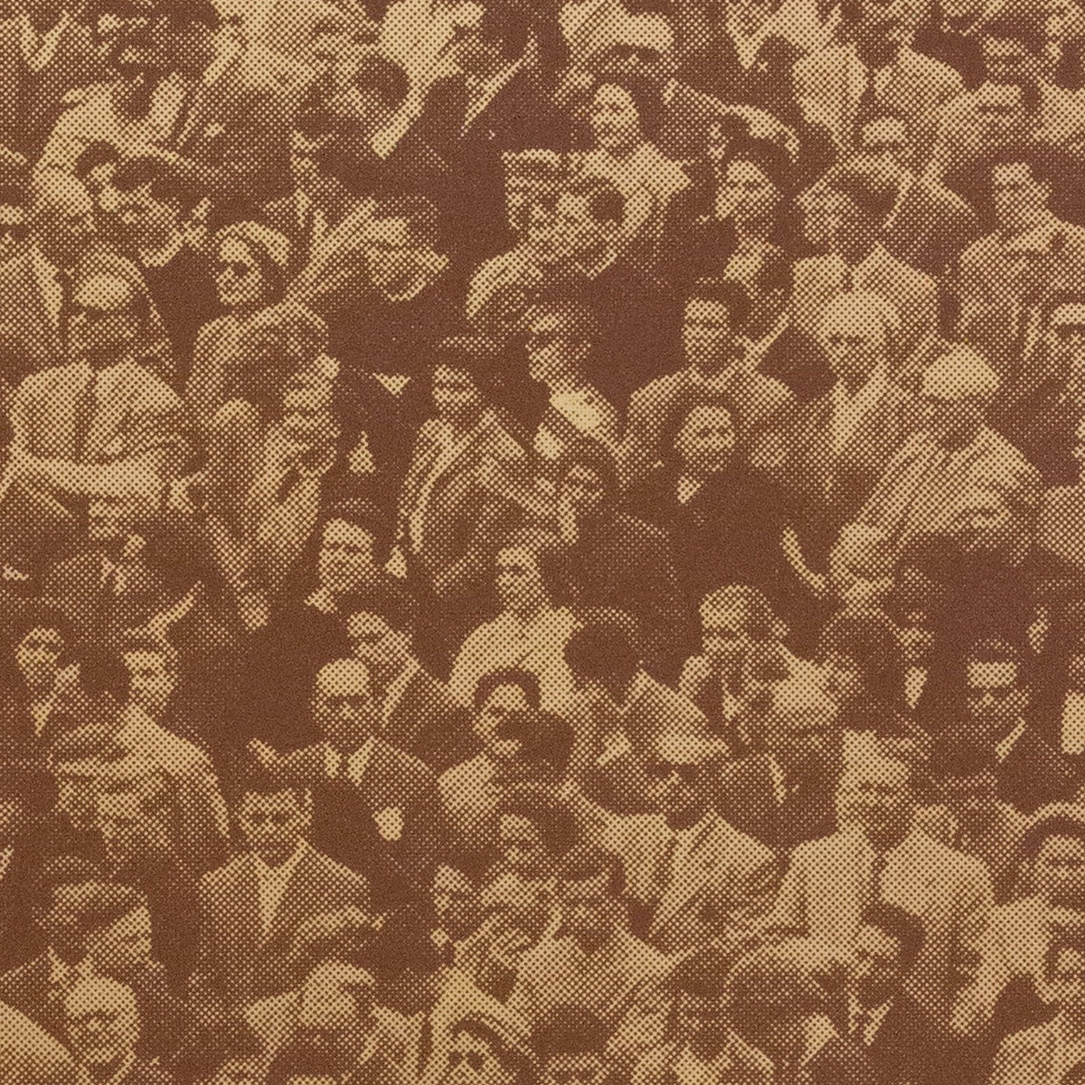 Crowd (Where's Warhol) in Sepia on Matte Gold