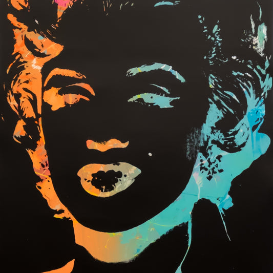 Marilyn Monoprint in Black on Chrome