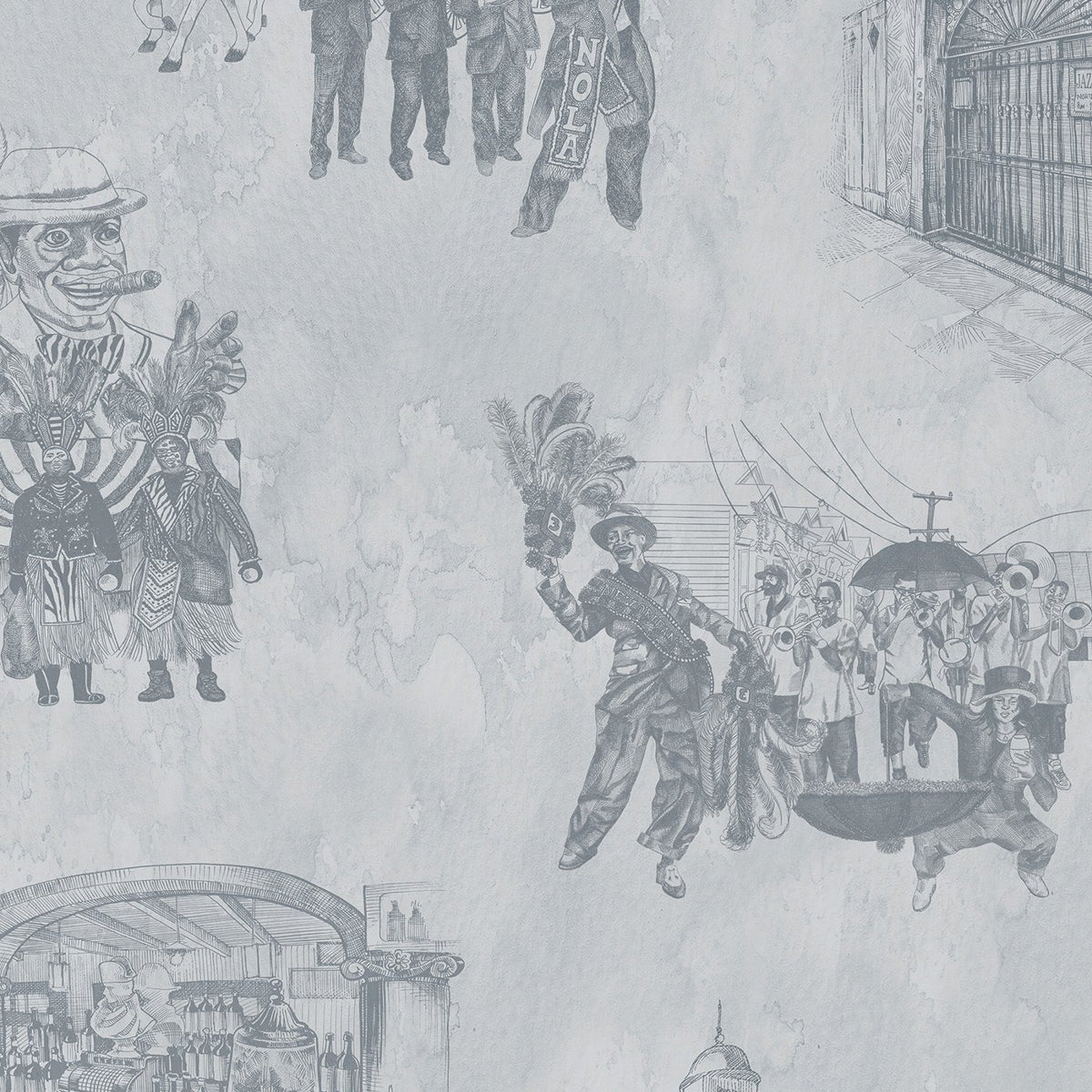 New Orleans Toile: Backstreets in Gris Gris