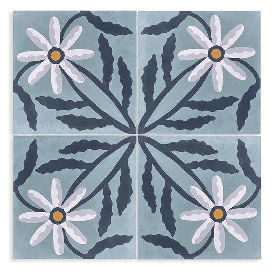 Montauk Daisy in Saltwater Tile