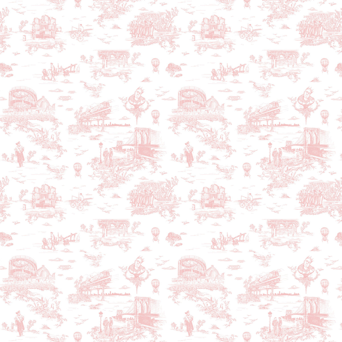 Brooklyn Toile in Flamingo