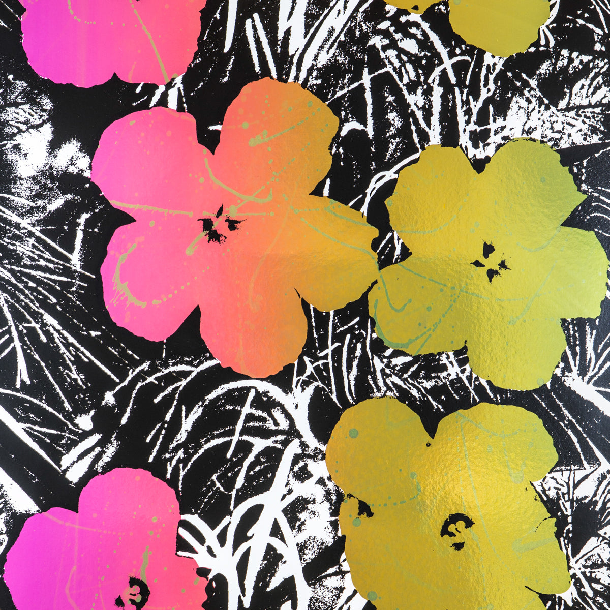 Flowers in Golden Shower on Chrome