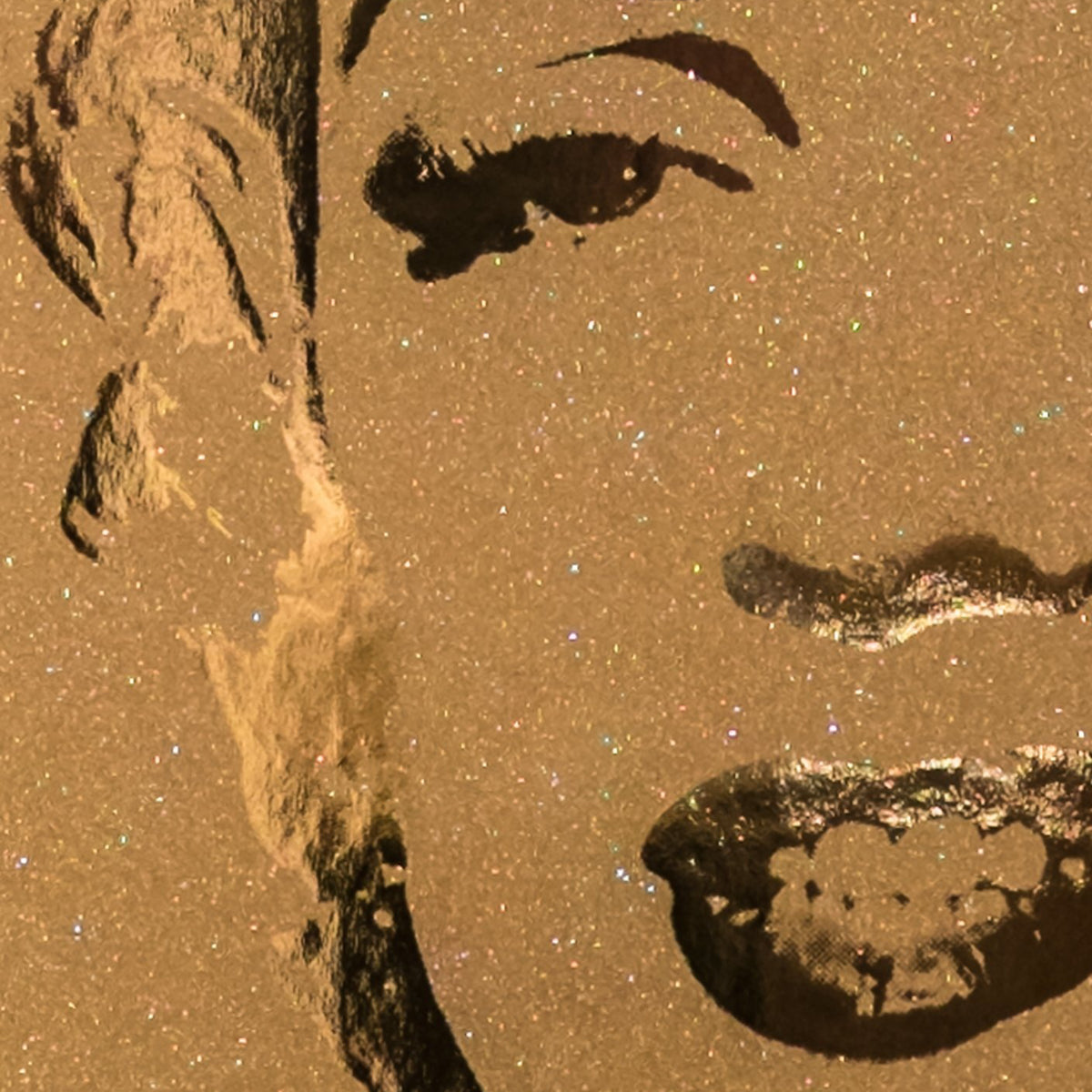 Marilyn Monoprint in Gold Diamond Dust on Bright Gold