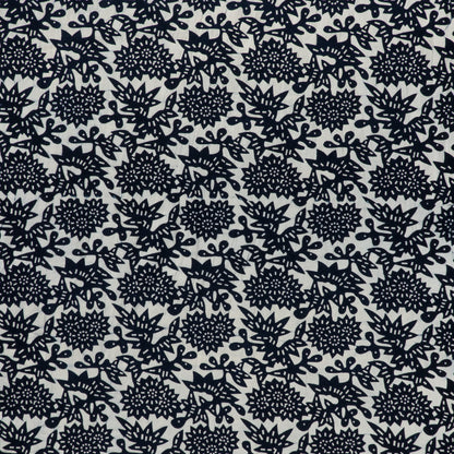 Flower in Indigo Textile