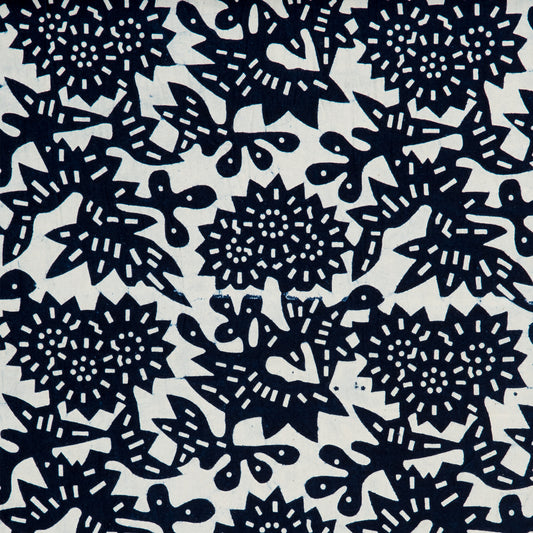 Flower in Indigo Textile