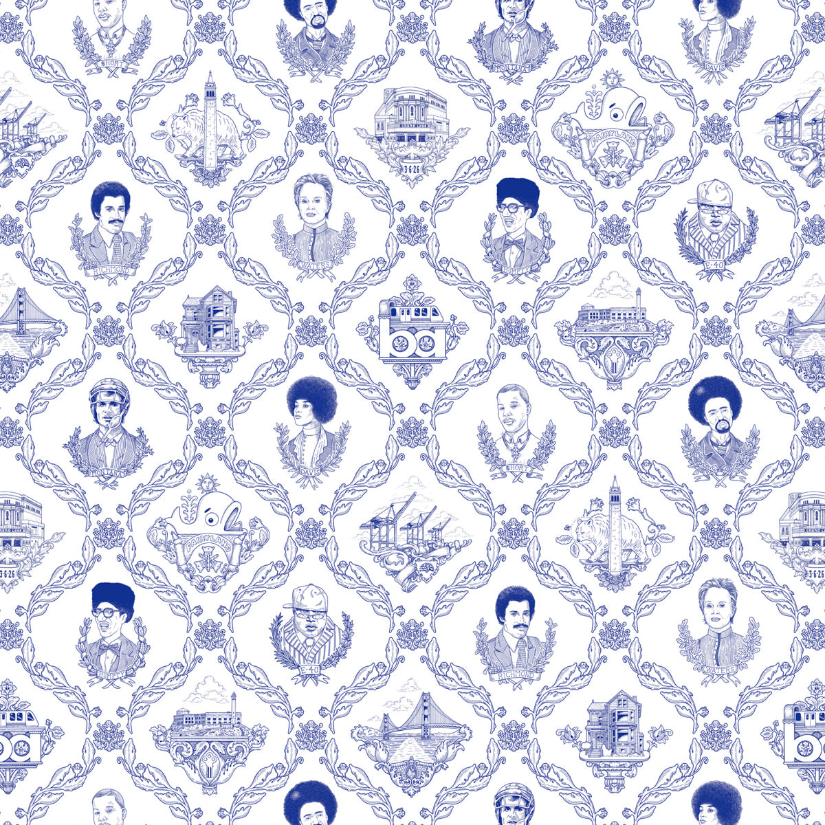 Bay Area Toile in Ballpoint Blue