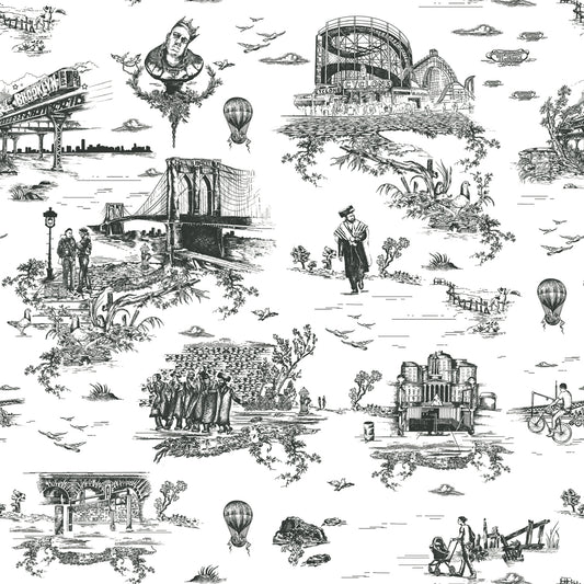 Brooklyn Toile in Black and White