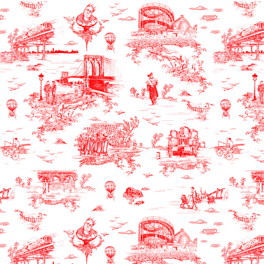 Brooklyn Toile in Diamond Red