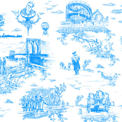 Brooklyn Toile in Porcelain Blue