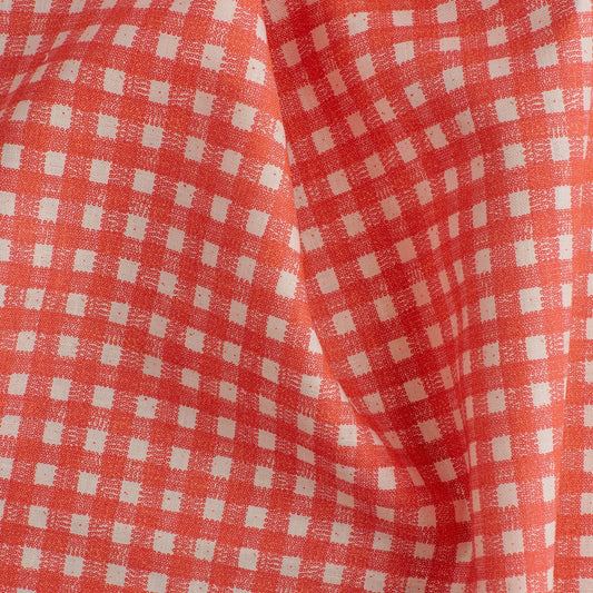 Dot Gingham in Bisque-Vermillion Textile