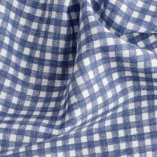 Dot Gingham in White-Cobalt Textile