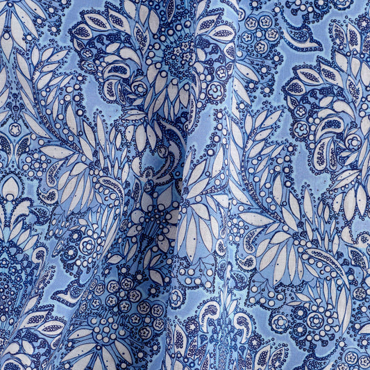 Pollination Bloom in Cobalt Textile