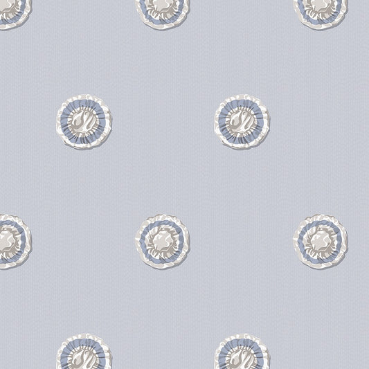 Rosette Wallpaper in Carolina Blue