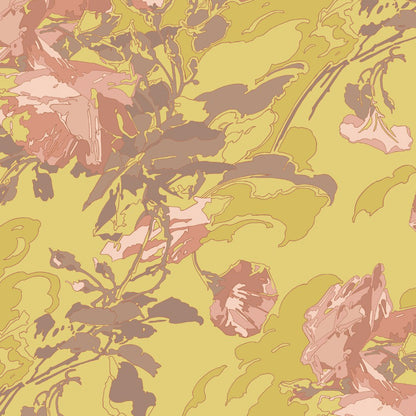 Lady Edith's Roses in Tuscan Gold Textile