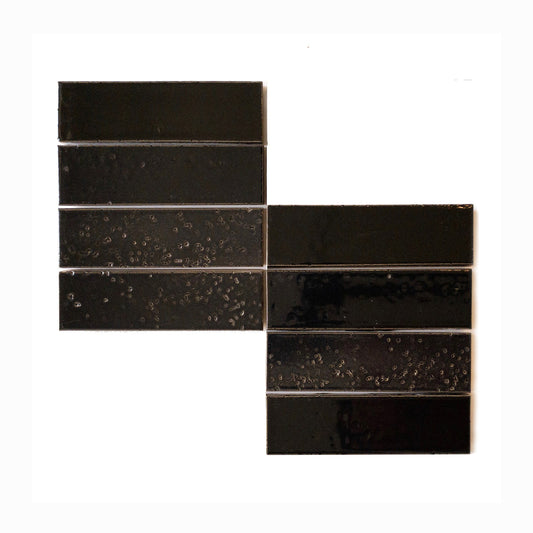 Glazed Brick in Gloss Black Tile